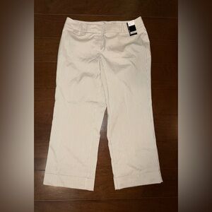 New York & Company Cream Striped Pants